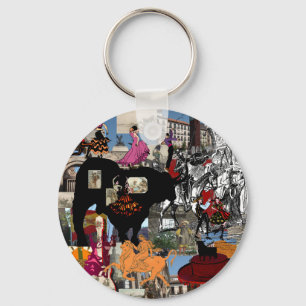 Spain collage Spanish culture gifts Nyckelring