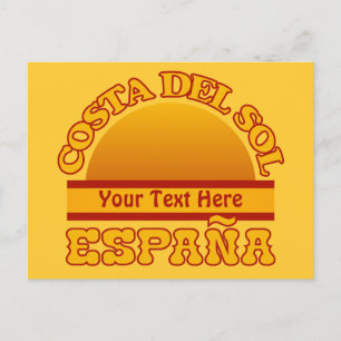 SPAIN Costa Del Sol-vykort för anpassningsbar Vykort