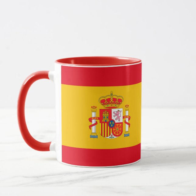 Spain Flag Coffee Mug – Patriotic Spanish Decor Mugg (Vänster)