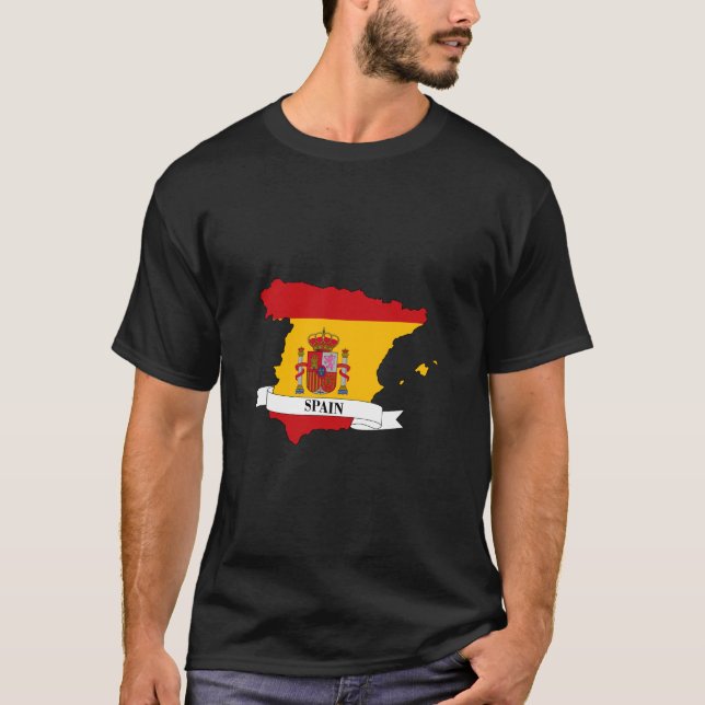 spain flag map t shirt (Framsida)