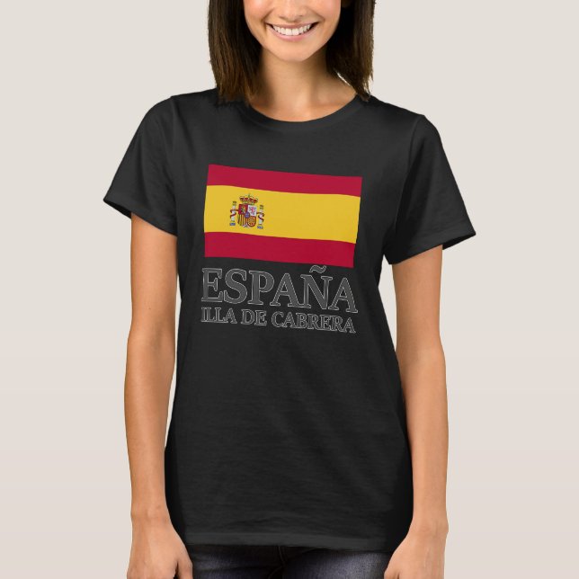 Spain Illa De Cabrera Flag Travel Europe Holiday T Shirt (Framsida)