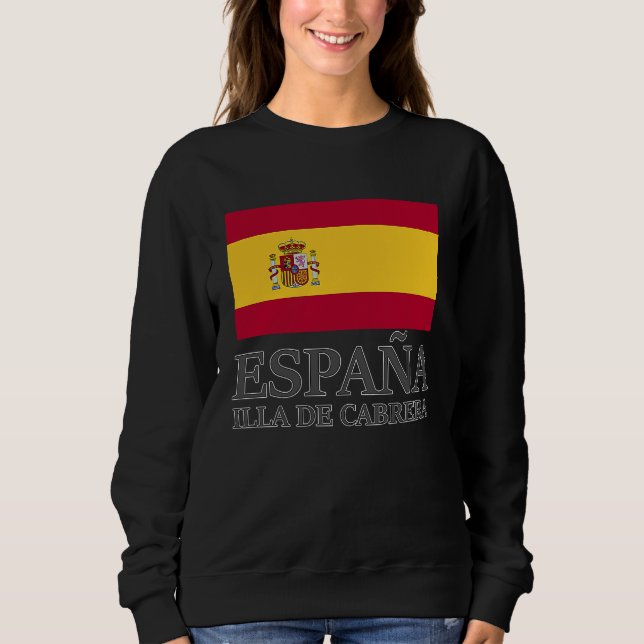 Spain Illa De Cabrera Flag Travel Europe Holiday T Shirt (Framsida)