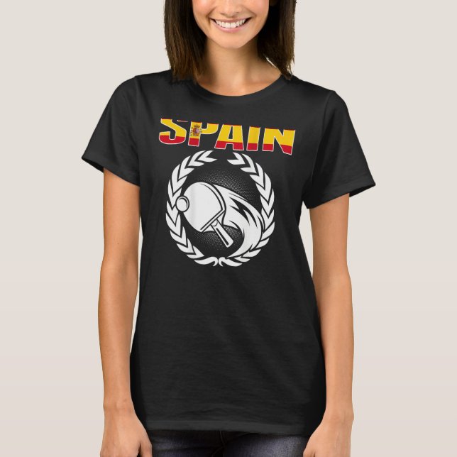 Spain Ping Pong   Spanish Table Tennis Team Suppor T Shirt (Framsida)