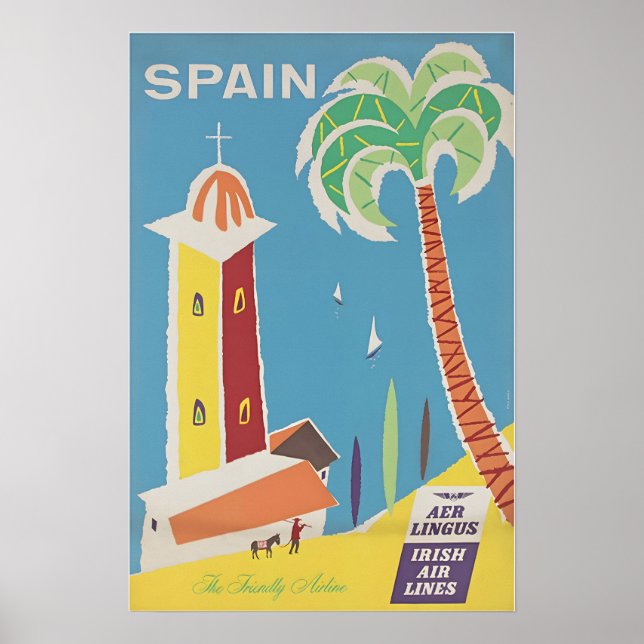 Spain Print Spanish Travel Art Poster (Framsidan)