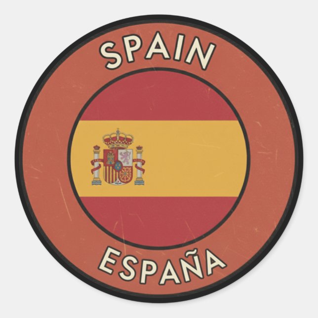 Spain Runt Klistermärke (Framsida)