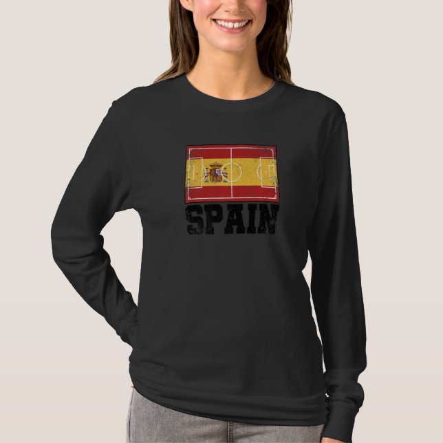 Spain Soccer Field Country Flag Espana Spanish Pri T Shirt (Framsida)