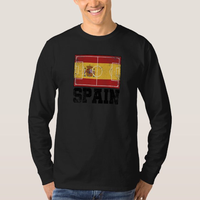 Spain Soccer Field Country Flag Espana Spanish Pri T Shirt (Framsida)