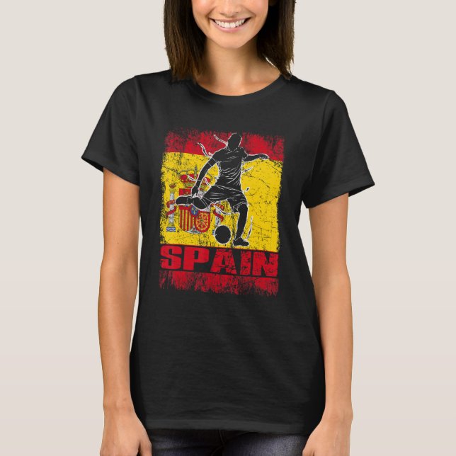 Spain Soccer Spain Football Spain Flag Soccer play T Shirt (Framsida)