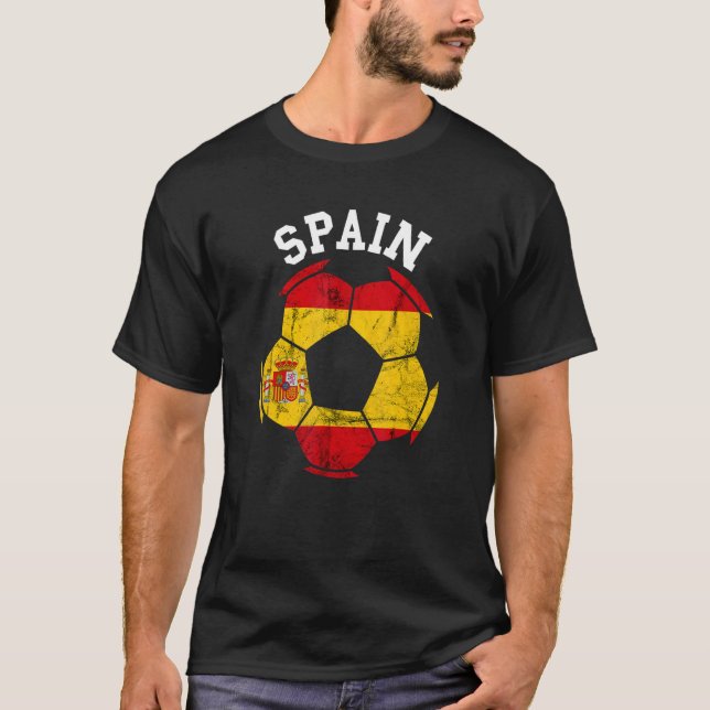 Spain Spain Soccer Ball Spanish Roots Spanish Flag T Shirt (Framsida)