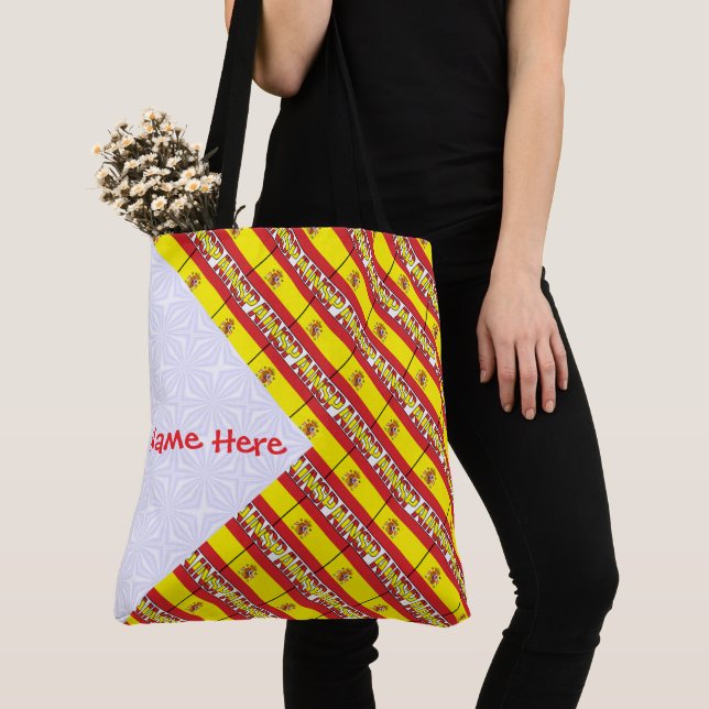 Spain Spanish Flag Tiled Personalized  Tygkasse (Närbild)