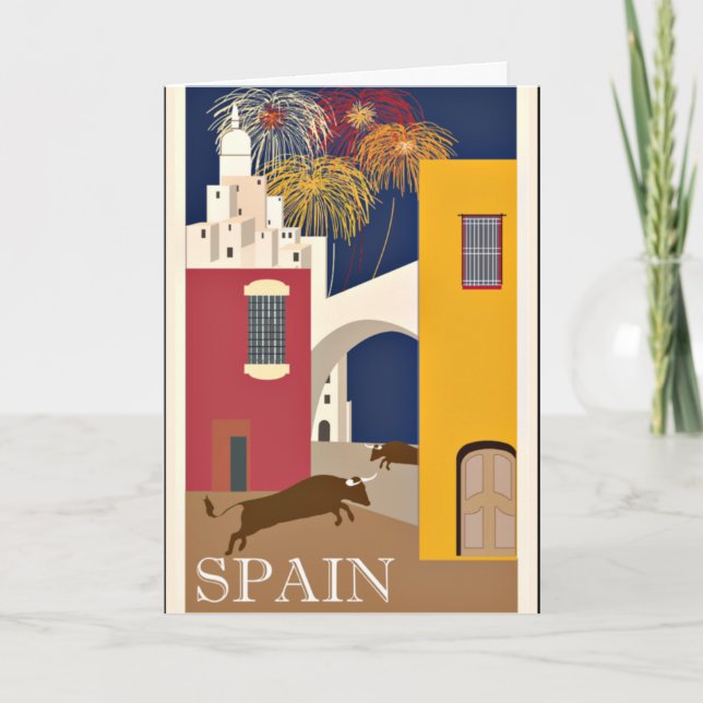Spain - Vintage Travel Poster Kort (Framsida)