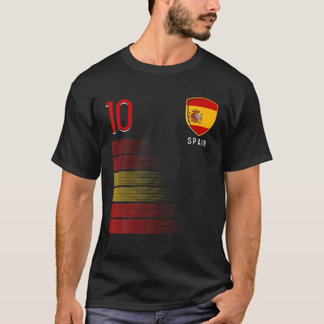 Spainish Football Retro 10 Jersey T Shirt (Framsida)