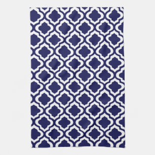 SpaljéQuatrefoil för elegant marin marockansk Kökshandduk