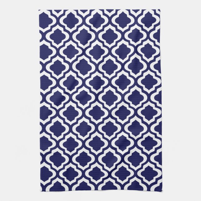 SpaljéQuatrefoil för elegant marin marockansk Kökshandduk (Vertikal)