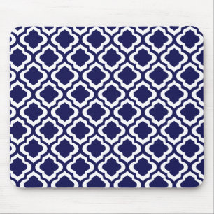 SpaljéQuatrefoil för elegant marin marockansk Musmatta