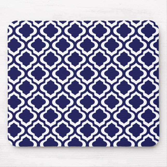 SpaljéQuatrefoil för elegant marin marockansk Musmatta (Framsidan)