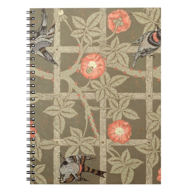 Spaljétapetdesign med en flaskagröntbackg anteckningsbok med spiral (Framsidan)