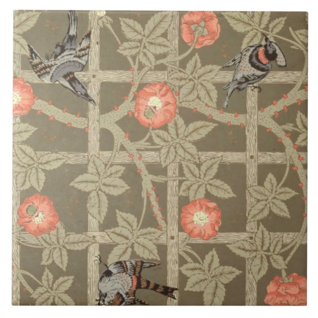 Spaljétapetdesign med en flaskagröntbackg kakelplatta (Framsidan)