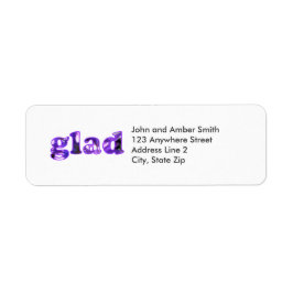 Spaltad med lila blommor adressetiketter returadress etikett
