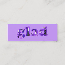 Spaltad med lila blommor bokmärken mini visitkort