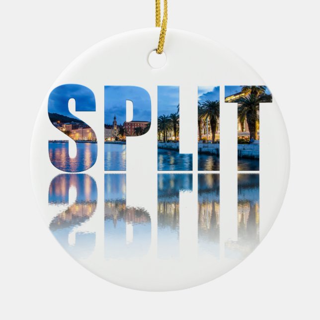 Spaltstegstext i Kroatien Julgransprydnad Keramik (Framsidan)