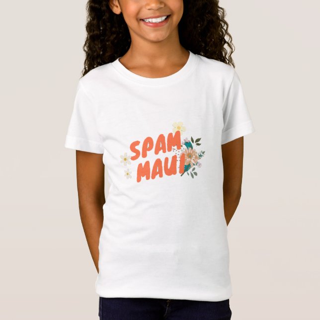 Spam Maui med Flowers | Musubi Maui T Shirt (Framsida)