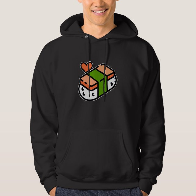 Spam Musubi Food Instruction Diagram Japanska Hawa Hoodie (Framsida)