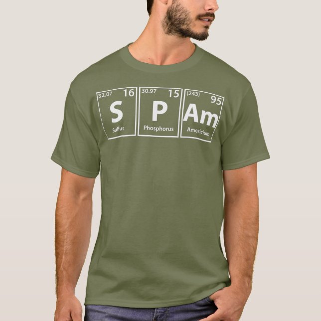 Spam SPAm Periodic Bord Inslag T Shirt (Framsida)