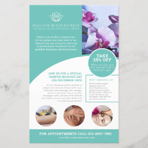Spåmassage hälsa center aqua promo flyer