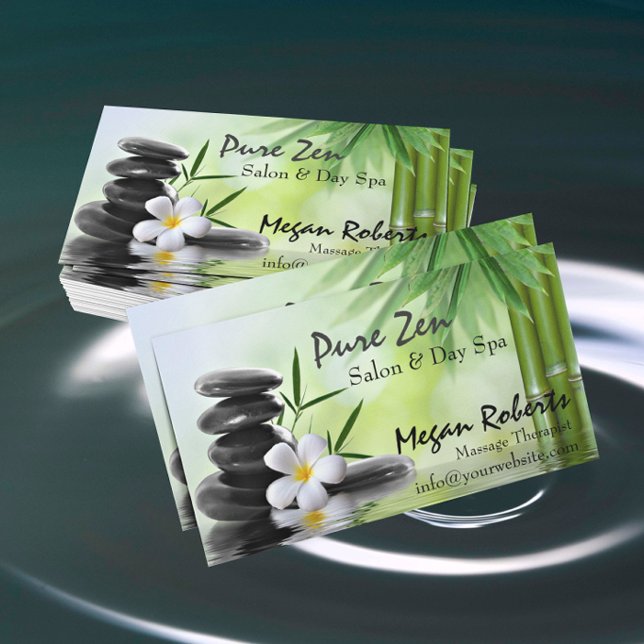 Span för bambuZenstenar flår omsorgmassagesalongen Tidsbeställning Kort (Skapare uppladdad)