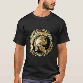 Span hjälm guld gladiator spa grekisk gym träning t shirt
