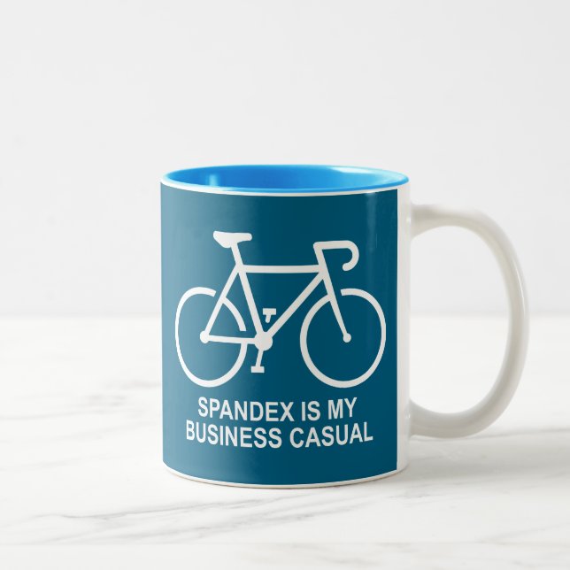 Spandex är min vardagsklädsel för cykling Två-Tonad mugg (Höger)