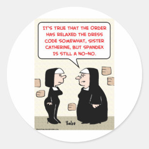 spandex nuns no-no-dress-kod runt klistermärke