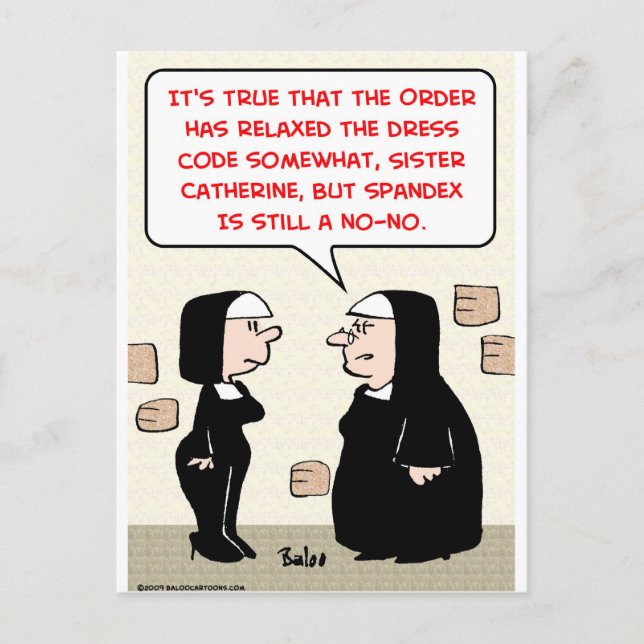 spandex nuns no-no-dress-kod vykort (Framsida)