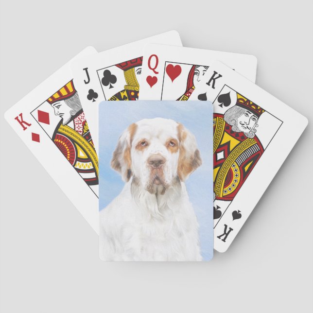 Spanelmålning med lumpar - Cute Original Hund Art Casinokort (Baksidan)