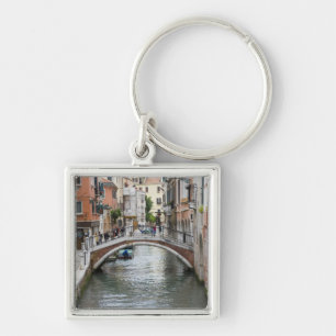 Spång i Venedig Fyrkantig Silverfärgad Nyckelring