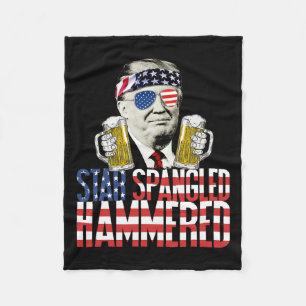 Spangled Hammered President Donald Trump Beer Kärl Fleecefilt