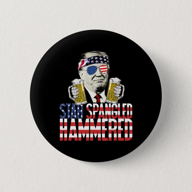 Spangled Hammered President Donald Trump Beer Kärl Knapp (Framsida)