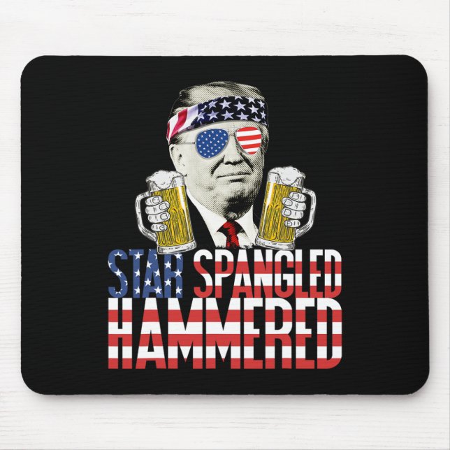 Spangled Hammered President Donald Trump Beer Kärl Musmatta (Framsidan)