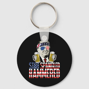 Spangled Hammered President Donald Trump Beer Kärl Nyckelring