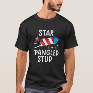 Spangled Stud T Funny 4:e juli S for Shirt