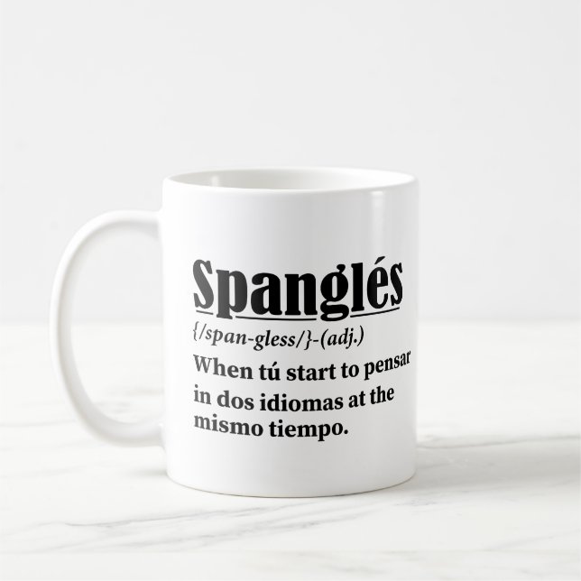 Spanglés Funny Definition Bilingual Kaffemugg (Vänster)