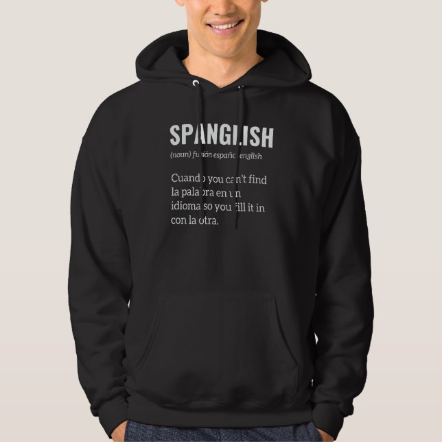 Spanglish Definition Spanish Puerto Rico Latina Me Hoodie (Framsida)