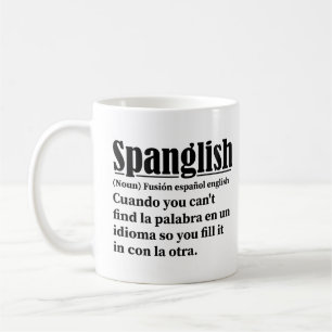 Spanglish Funny Definition Spanska engelska Kaffemugg