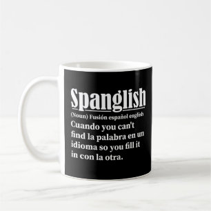 Spanglish Funny Definition Spanska engelska Kaffemugg