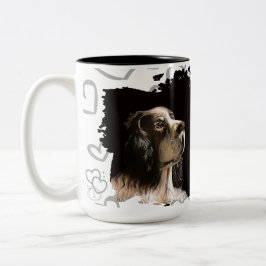 Spaniel dog love mug  Två-Tonad mugg