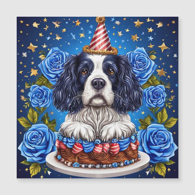Spaniel Födelsedag Hund Festlig Festa (Framsida)