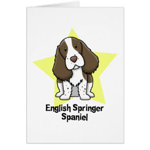 Spaniel för engelsk Springer för Kawaii stjärna Hälsningskort