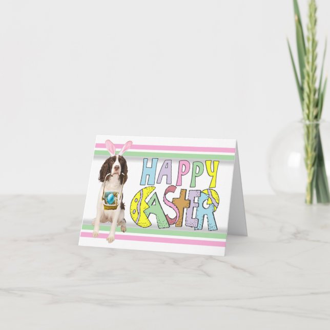 Spaniel för engelsk Springer för påsk Helgkort (Framsida)