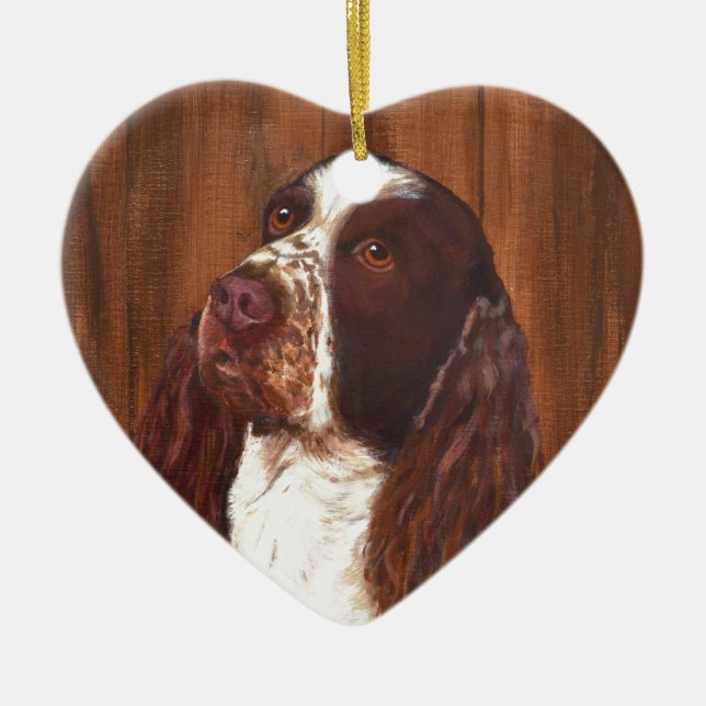 Spaniel för engelsk Springer Julgransprydnad Keramik (Framsidan)